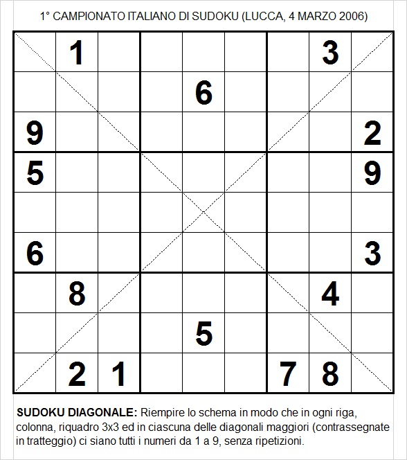 Sudoku diagonali Calde